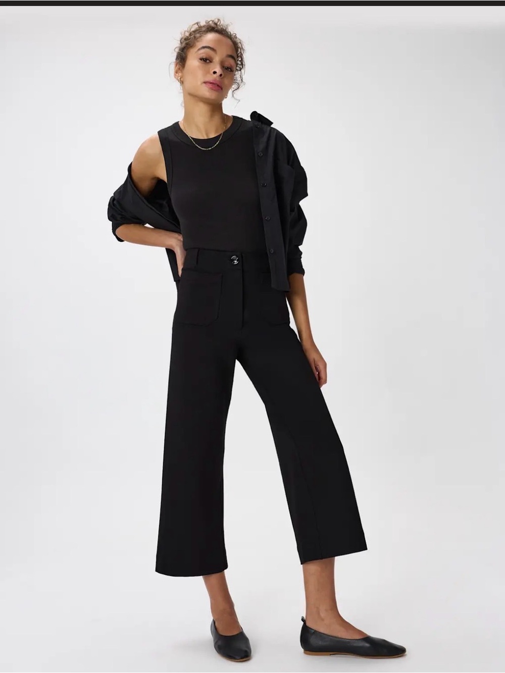 Quince Women’s Ultra-stretch Ponte Cropped Wide Sz 14